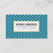 MODERN PATTERN gold logo polka dot blauwgroen blau Visitekaartje (Voorkant)