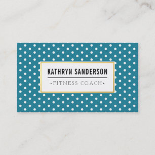 MODERN PATTERN gold logo polka dot blauwgroen blau Visitekaartje