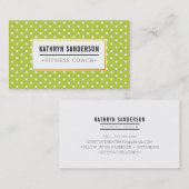 MODERN PATTERN gold logo polka dot cool lime green Visitekaartje (Voorkant / Achterkant)