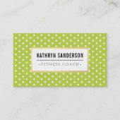 MODERN PATTERN gold logo polka dot cool lime green Visitekaartje (Voorkant)