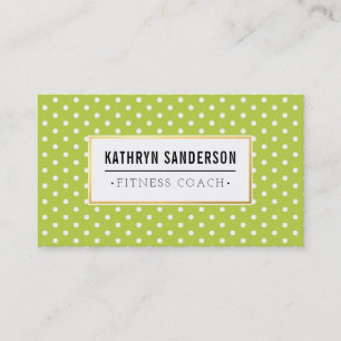 MODERN PATTERN gold logo polka dot cool lime green Visitekaartje