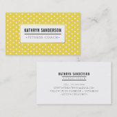 MODERN PATTERN gold logo polka dot geel wit Visitekaartje (Voorkant / Achterkant)