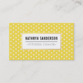 MODERN PATTERN gold logo polka dot geel wit Visitekaartje (Voorkant)