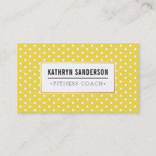 MODERN PATTERN gold logo polka dot geel wit Visitekaartje
