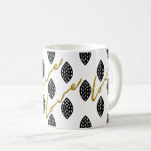 Modern Pattern Gold Love-script Koffiemok (Voorkant rechts)
