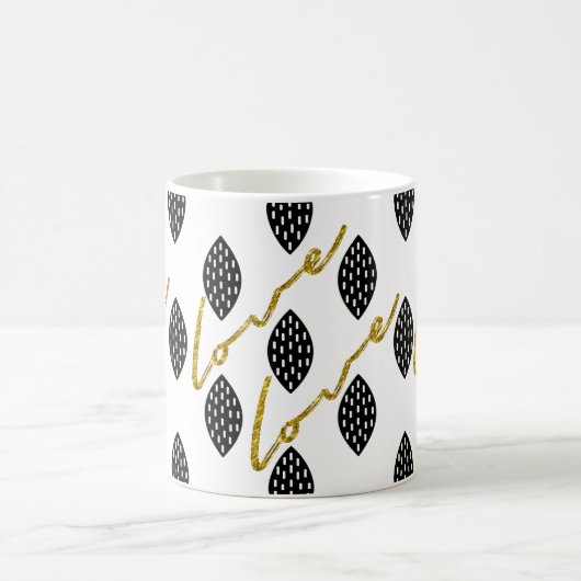 Modern Pattern Gold Love-script Koffiemok (Center)