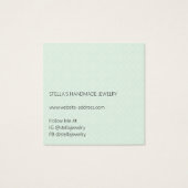 Modern Pattern Green Earring Display Card Vierkante Visitekaartjes (Achterkant)