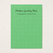 Modern Pattern Green Earring Display Card Visitekaartje (Voorkant)