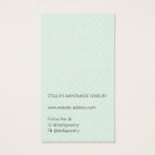 Modern Pattern Green Earring Display Card Visitekaartje (Achterkant)