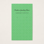 Modern Pattern Green Earring Display Card Visitekaartje (Voorkant)