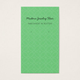 Modern Pattern Green Earring Display Card Visitekaartje