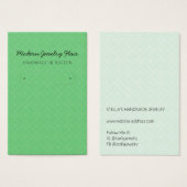 Modern Pattern Green Hoop Earring Display Card Visitekaartje (Voorkant /achterkant)