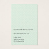 Modern Pattern Green Hoop Earring Display Card Visitekaartje (Achterkant)