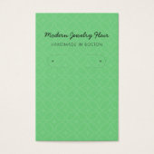 Modern Pattern Green Hoop Earring Display Card Visitekaartje (Voorkant)