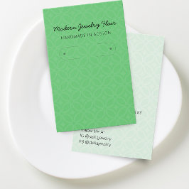Modern Pattern Green Hoop Earring Display Card Visitekaartje