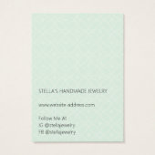 Modern Pattern Green Necklace Display Card Visitekaartje (Achterkant)
