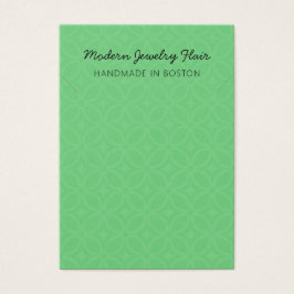 Modern Pattern Green Necklace Display Card Visitekaartje