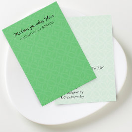 Modern Pattern Green Necklace Display Card Visitekaartje