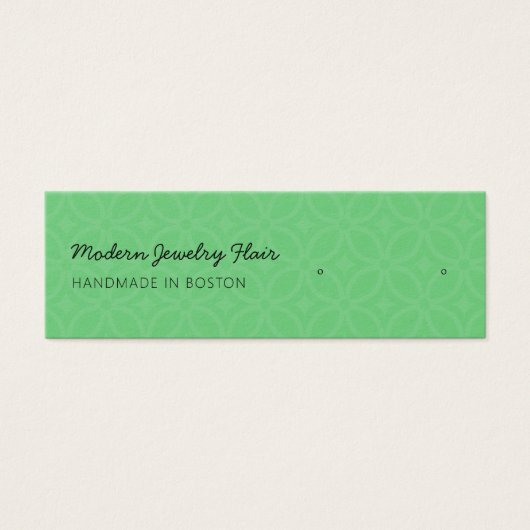 Modern Pattern Green Stud Earring Display Card Mini Visitekaartjes (Voorkant)