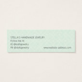 Modern Pattern Green Stud Earring Display Card Mini Visitekaartjes (Achterkant)