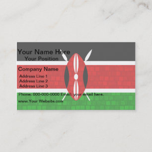 Modern Pattern Kenyan Flag Visitekaartje