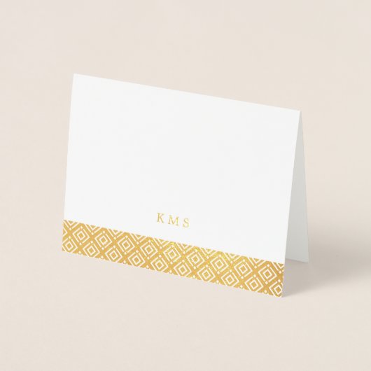 Modern Pattern Monogram Note Kaart (Voorkant)