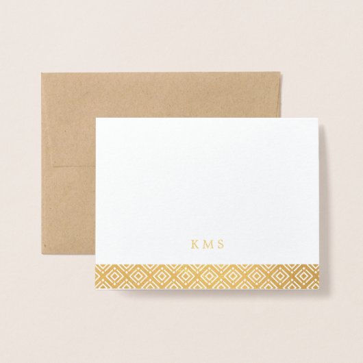 Modern Pattern Monogram Note Kaart (Voorkant met envelop)