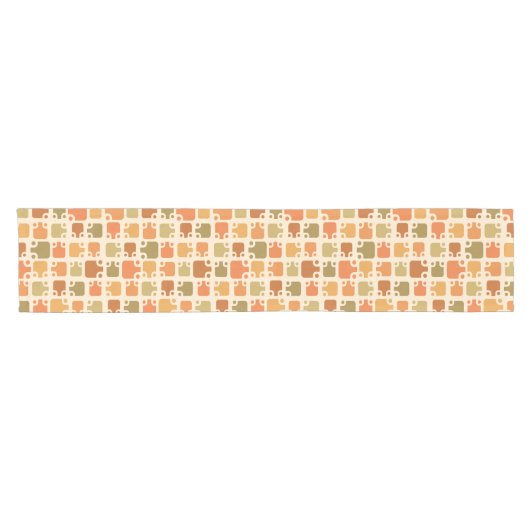 Modern Pattern Ochre Korte Tafelloper (Horizontaal)