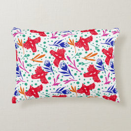 Modern pattern of birds and flowers accent kussen