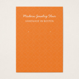 Modern Pattern Orange Earring Display Card Visitekaartje