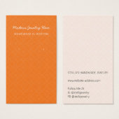 Modern Pattern Orange Earring Display Card Visitekaartje (Voorkant /achterkant)