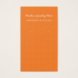 Modern Pattern Orange Earring Display Card Visitekaartje