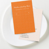 Modern Pattern Orange Hoop Earring Display Card Visitekaartje
