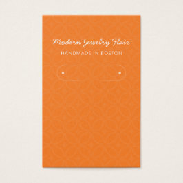 Modern Pattern Orange Hoop Earring Display Card Visitekaartje