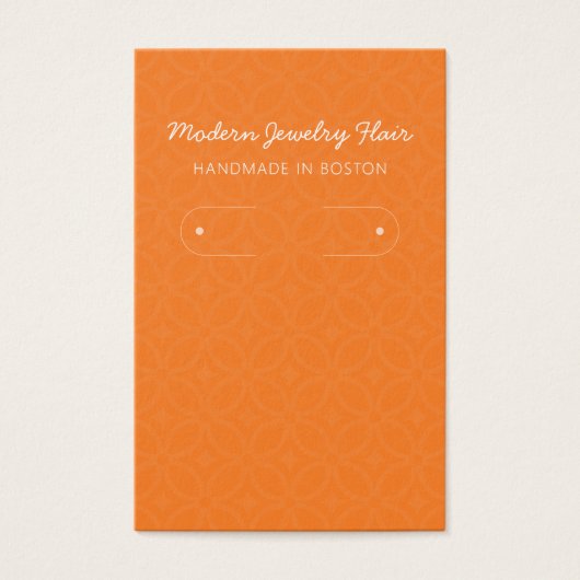 Modern Pattern Orange Hoop Earring Display Card Visitekaartje (Voorkant)