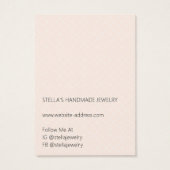 Modern Pattern Orange Necklace Display Card Visitekaartje (Achterkant)