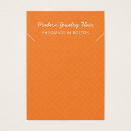 Modern Pattern Orange Necklace Display Card Visitekaartje