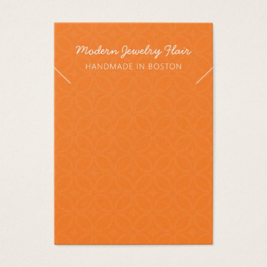 Modern Pattern Orange Necklace Display Card Visitekaartje (Voorkant)