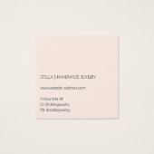 Modern Pattern Orange Ring Display Card Vierkante Visitekaartjes (Achterkant)