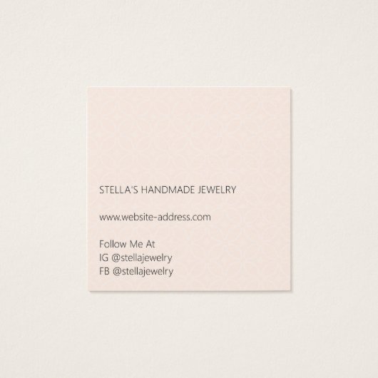 Modern Pattern Orange Ring Display Card Vierkante Visitekaartjes (Achterkant)