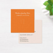 Modern Pattern Orange Ring Display Card Vierkante Visitekaartjes (Bureau)