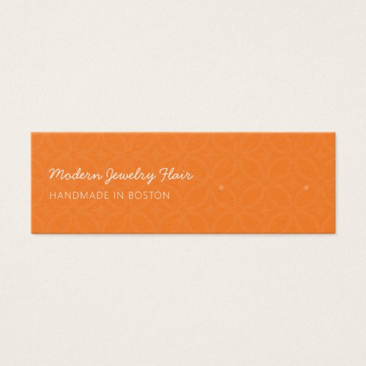 Modern Pattern Orange Stud Earring Display Card Mini Visitekaartjes (Voorkant)