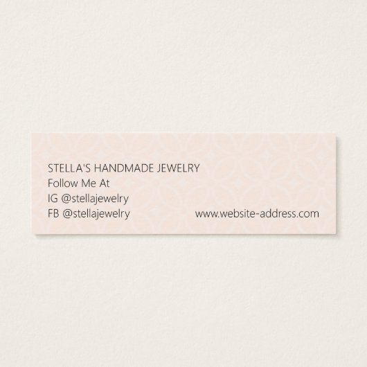 Modern Pattern Orange Stud Earring Display Card Mini Visitekaartjes (Achterkant)