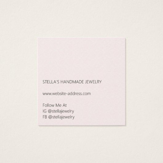 Modern Pattern Red Earring Display Card Vierkante Visitekaartjes (Achterkant)