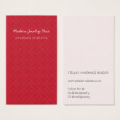 Modern Pattern Red Earring Display Card Visitekaartje (Voorkant /achterkant)