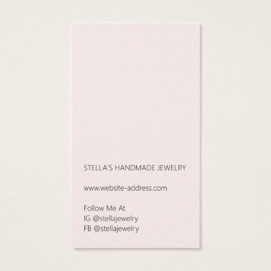 Modern Pattern Red Earring Display Card Visitekaartje (Achterkant)