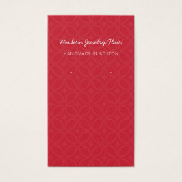 Modern Pattern Red Earring Display Card Visitekaartje
