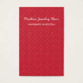 Modern Pattern Red Earring Display Card Visitekaartje (Voorkant)