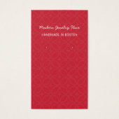 Modern Pattern Red Earring Display Card Visitekaartje (Voorkant)