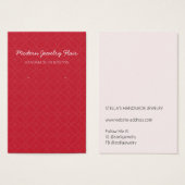 Modern Pattern Red Earring Display Card Visitekaartje (Voorkant /achterkant)
